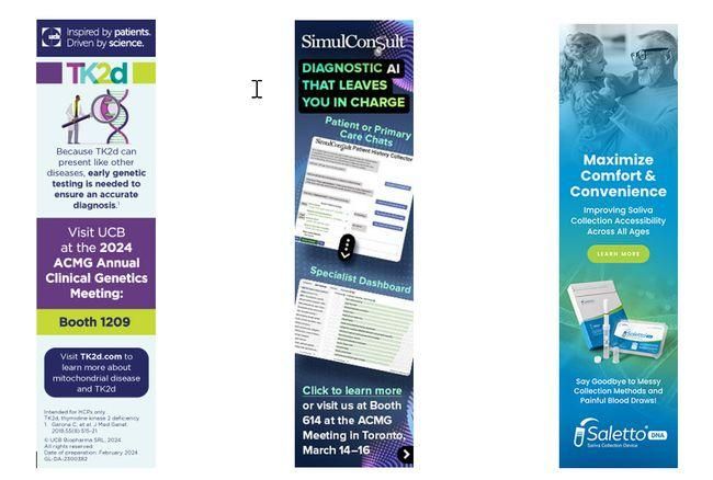 Three digital advertisements